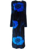 long velvet printed dress