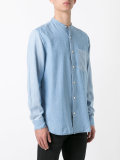 mandarin neck denim shirt