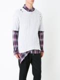 distressed knit T-shirt