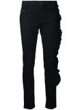 ruffled trim jeans 
