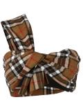 plaid single sleeve top