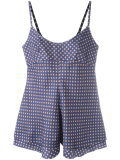 printed pleat front top