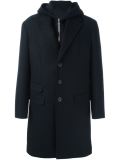 layered hooded coat