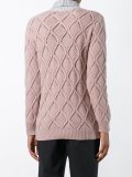 bicolour turtleneck pullover