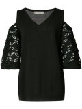 off-shoulder lace detail blouse