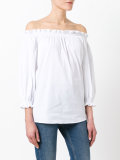 off-shoulder frill-trim blouse