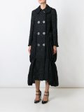 ruffle hem double breasted coat
