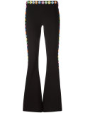 mirror embroidered flared trousers