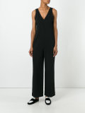 straight V-neck jumpsuit