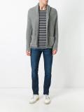 front pockets ribbed detail cardigan