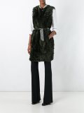 belted sleeveless coat