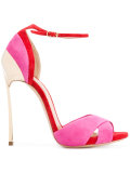 contrast panel sandals