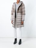 mink fur panel puffer coat  