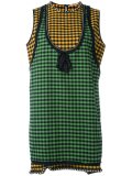 embellished checked dress