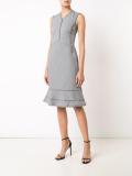 checked peplum hem dress