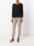 pleated front cropped trousers
