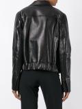 open front leather jacket