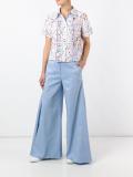 flared godet trousers