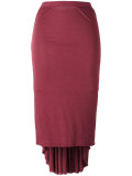 elongated back midi skirt