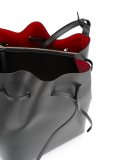 two-tone bucket shoulder bag