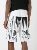 multiple prints sweat shorts