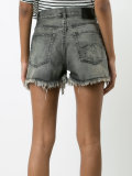 shredded trim denim shorts 