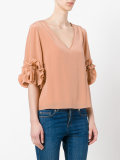 frilled sleeve blouse