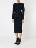 crepe knit curved hem jacket