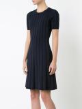 pleated striped dress