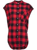 oversized sleeveless check shirt