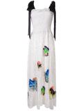 feather detail lace dress