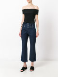 lace front cropped jeans