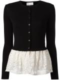 lace detail buttoned cardigan