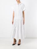ruffled midi shirt dress