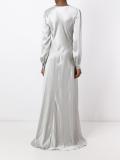 v neck flared dress