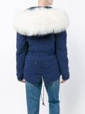 Fur-Trimmed Tartan Mini Parka