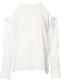 cut-off tied shoulders blouse