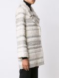 striped furred effect jacket