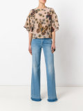 butterfly and floral print top