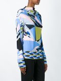 abstract print longsleeved blouse