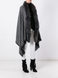 houndstooth knit poncho