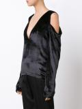v-neck off-the-shoulder top