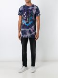 wolf print tie dye T-shirt