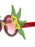 floral motif round sunglasses