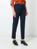 pleated tapered trousers