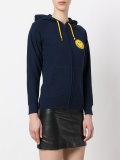 smile patch zipped hoodie