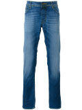 stonewashed slim-fit jeans
