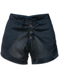 perforated satin shorts