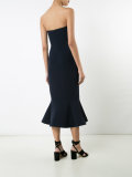 draped hem strapless dress