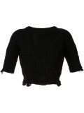 distressed cable knit jumper